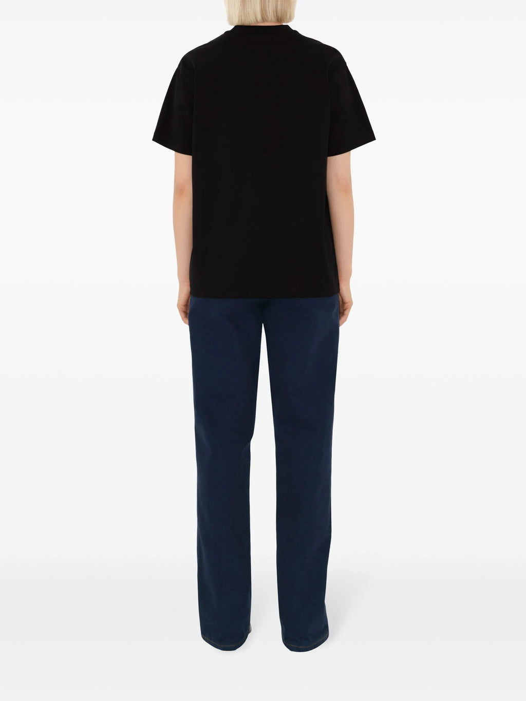 Image of Check Black T-Shirt by Burberry for Women - Season Spring-Summer 2026 - Model view 3