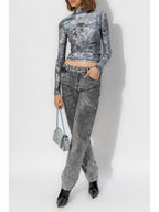 T-Akara top, galaxy print top, Diesel spring collection, slim fit top, high neck top