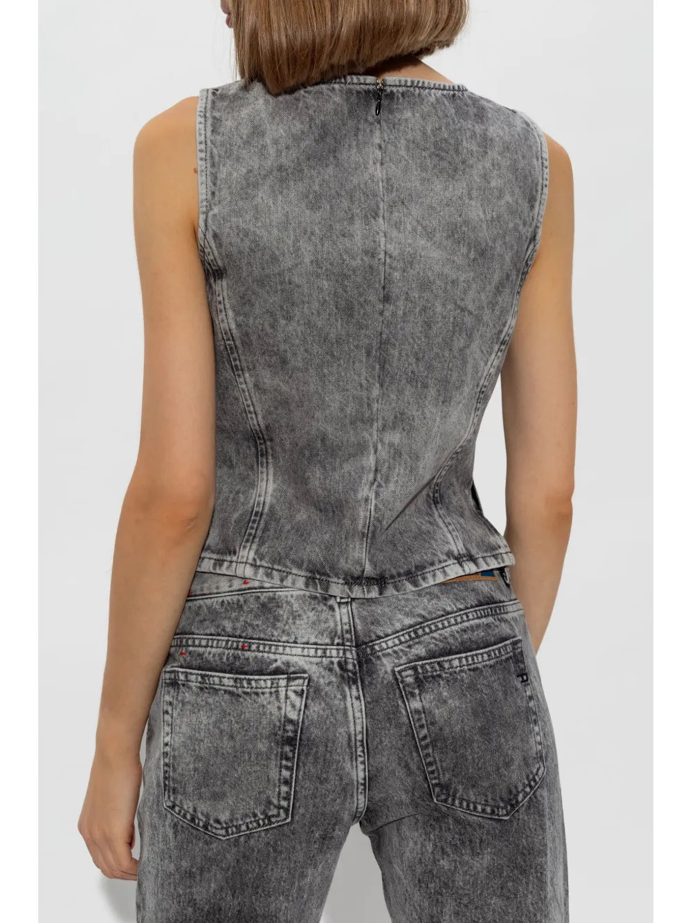 Denim top, Strass embellishment, Diesel collection, Spring-Summer 2025, Cropped design