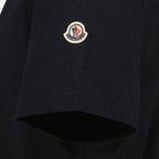 T-shirt en coton brodé bleu marine