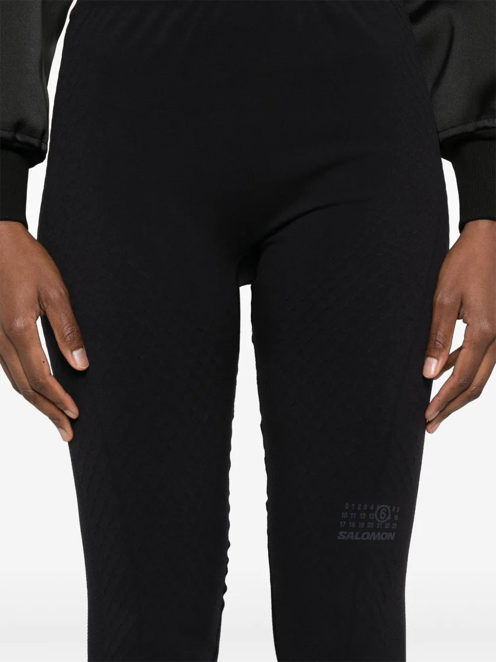 Image of MM6 x Salomon Black Leggings by Mm6 for Women - Season Autumn-Winter 2024 - Detail View 7