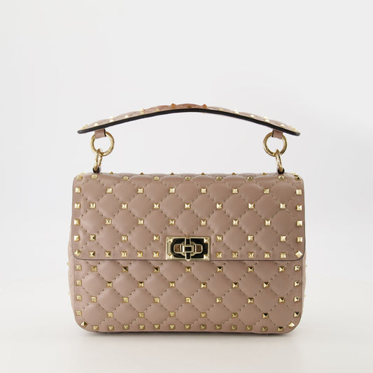 Rockstud Spike bag, Valentino Garavani, pink leather handbag, quilted design bag, luxury accessories