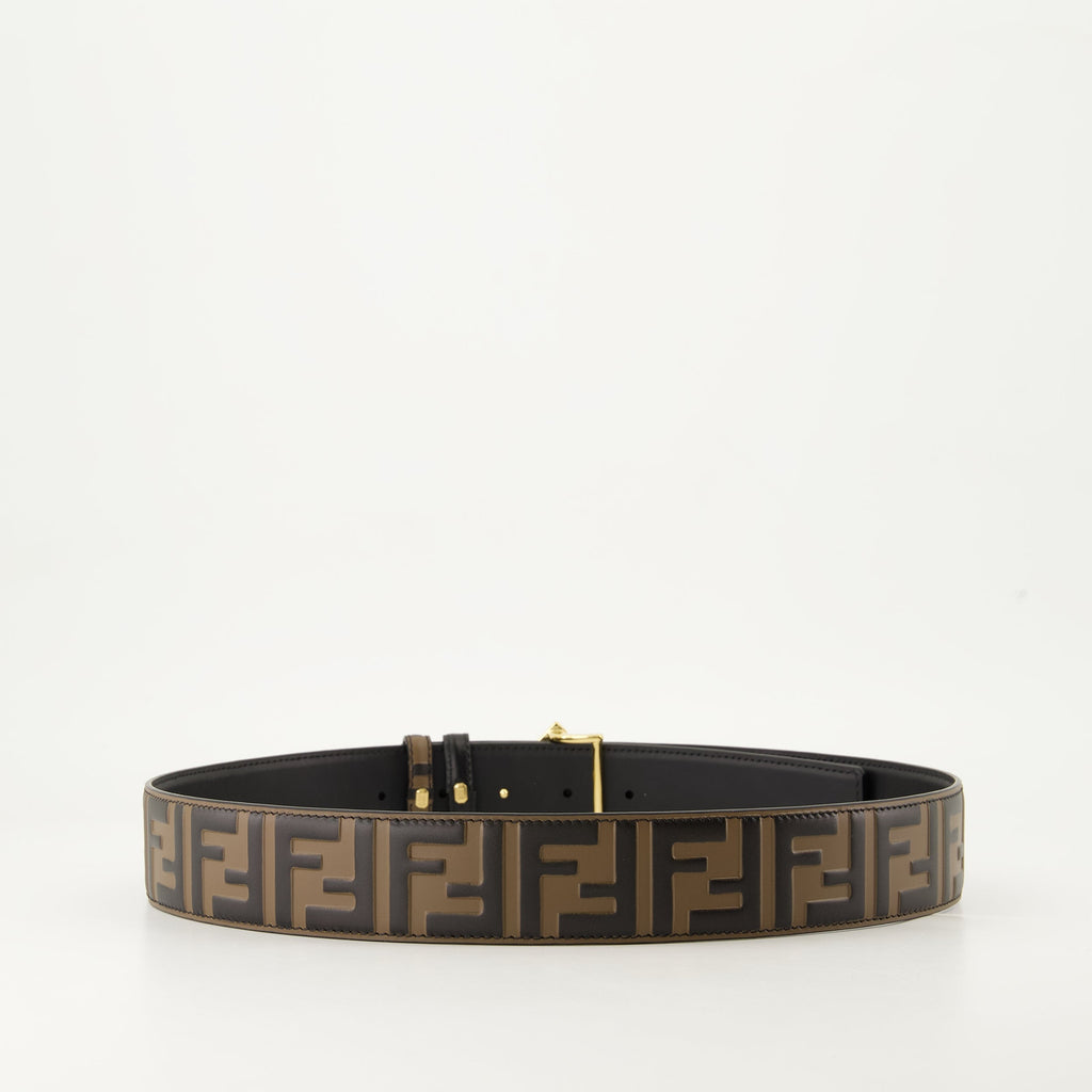 FF Diamonds belt, reversible leather belt, embossed pattern belt, Fendi collection belt, Autumn-Winter 2024 belt