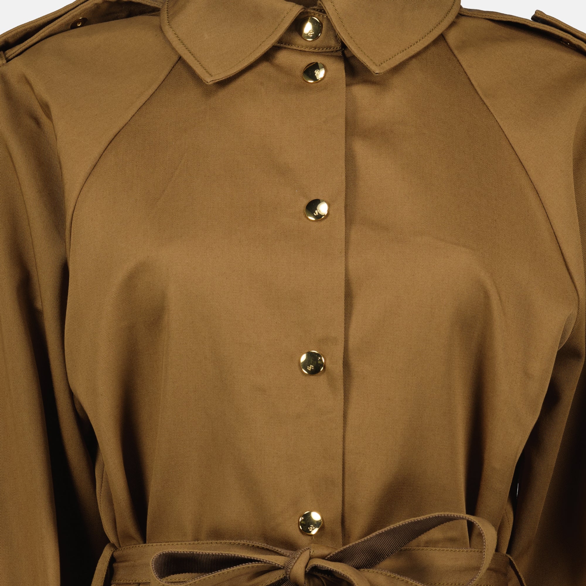 brown shirt dress, Patou dress, cotton gabardine dress, midi dress, women's fashion