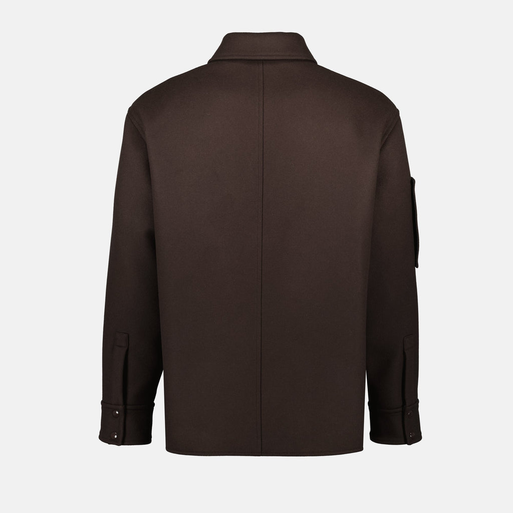 brown wool overshirt courreges men 15494652428668