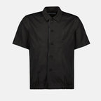 Image de chemise en coton noir par Sacai pour hommes - Saison Printemps-Été 2025 - Vue de face