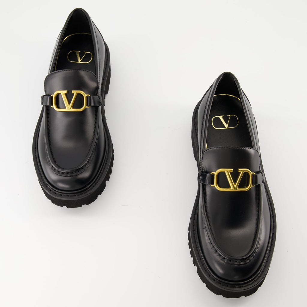 Vlogo Moccasins, Valentino footwear, glossy leather moccasins, signature design shoes, Autumn Winter 2025 collection
