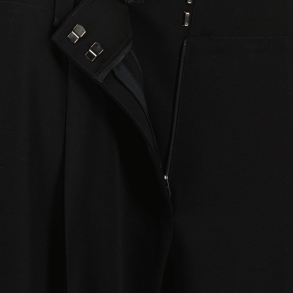 black trousers, Khaite Lenton trousers, straight-cut trousers, high-rise fit, women's fashion