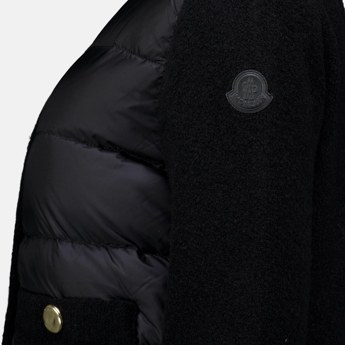 Black Bi-Material Cardigan