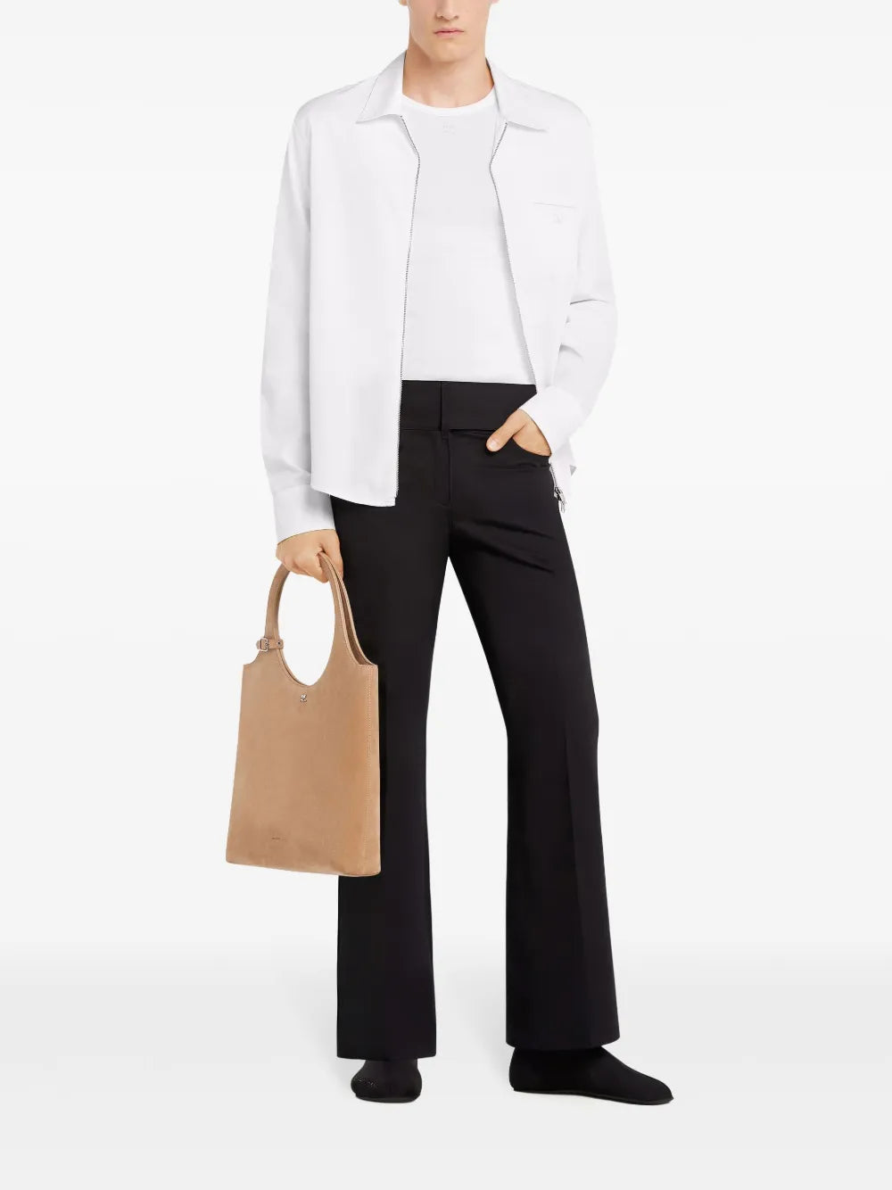 Classic Zip Shirt in Poplin