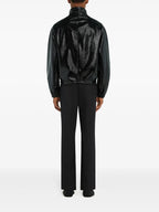 vinyl jacket, Courrèges tracksuit, black tracksuit jacket, modern jacket, men's fashion
