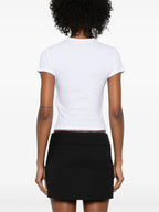 white t-shirt, Diesel clothing, Oval D logo, cut-out effect, cotton t-shirt