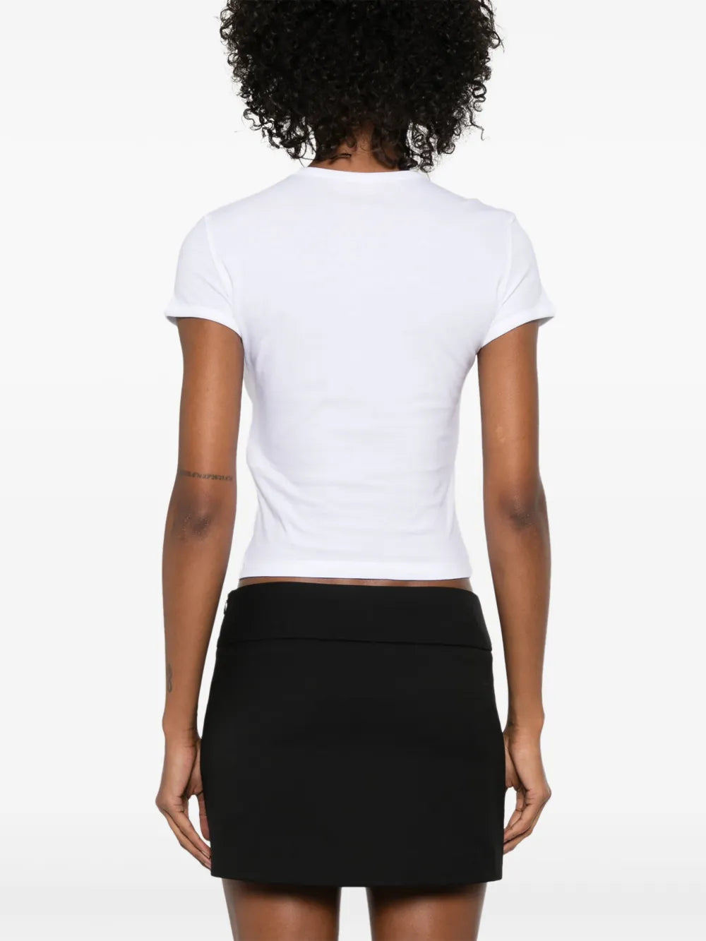 white t-shirt, Diesel clothing, Oval D logo, cut-out effect, cotton t-shirt