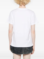 Image of White Cotton T-Shirt with Logo by Diesel for Women - Season Spring-Summer 2025 - Model view 3