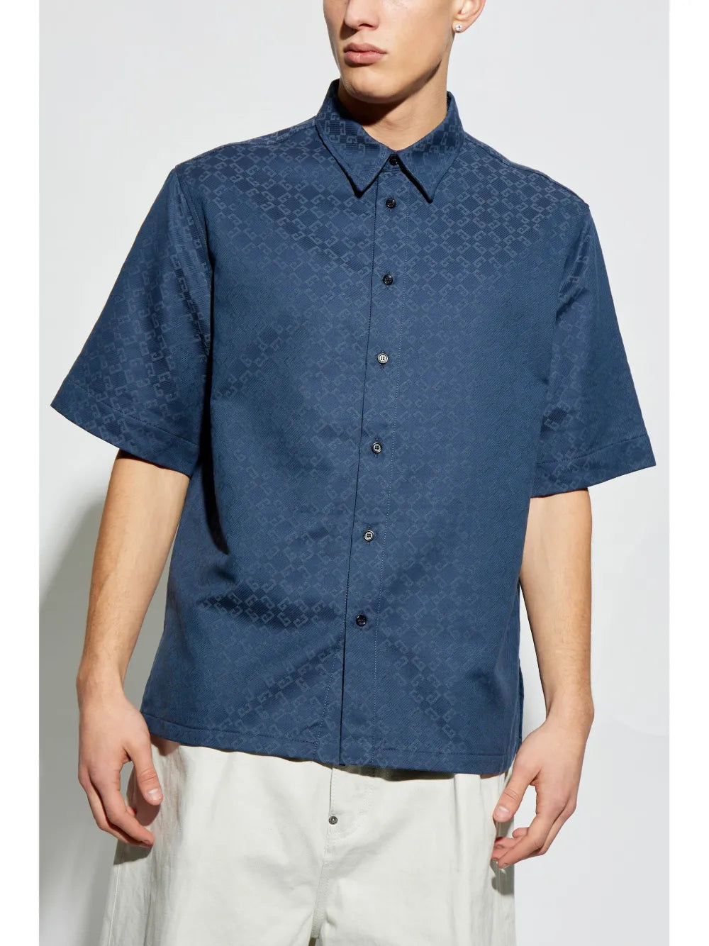 Givenchy - Shirt In Shiny Monogram 72 Denim - Men Givenchy - Shirt In Shiny Monogram 72 Denim - Men