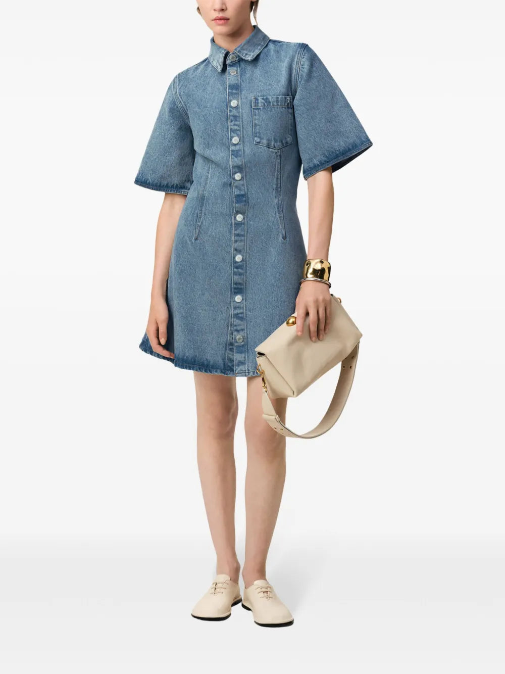denim dress, AMI Paris, shirt dress, blue dress, Spring-Summer 2025
