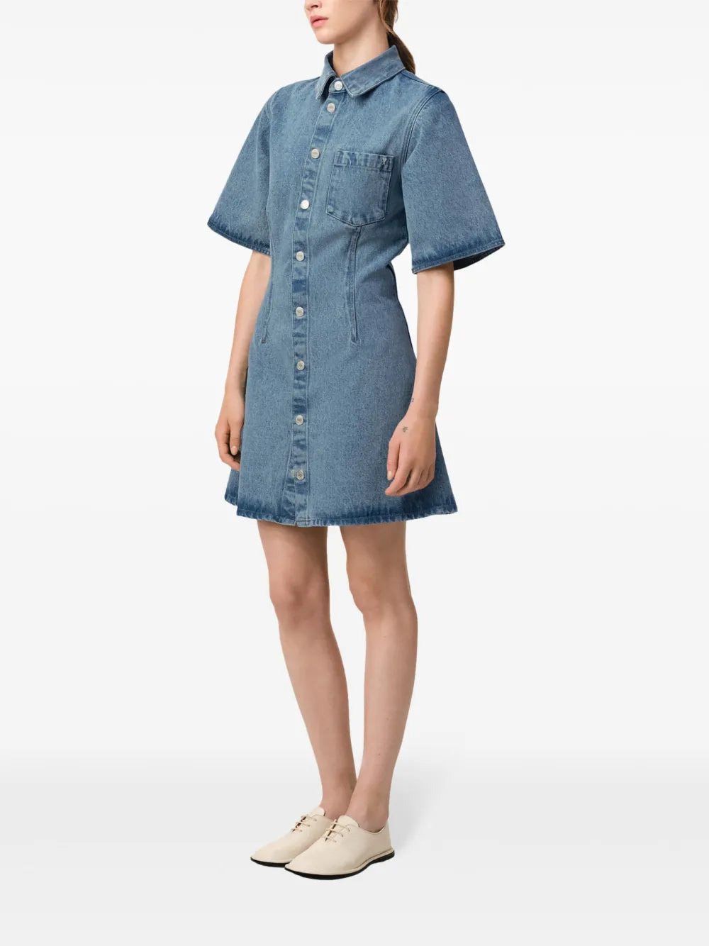 denim dress, AMI Paris, shirt dress, blue dress, Spring-Summer 2025