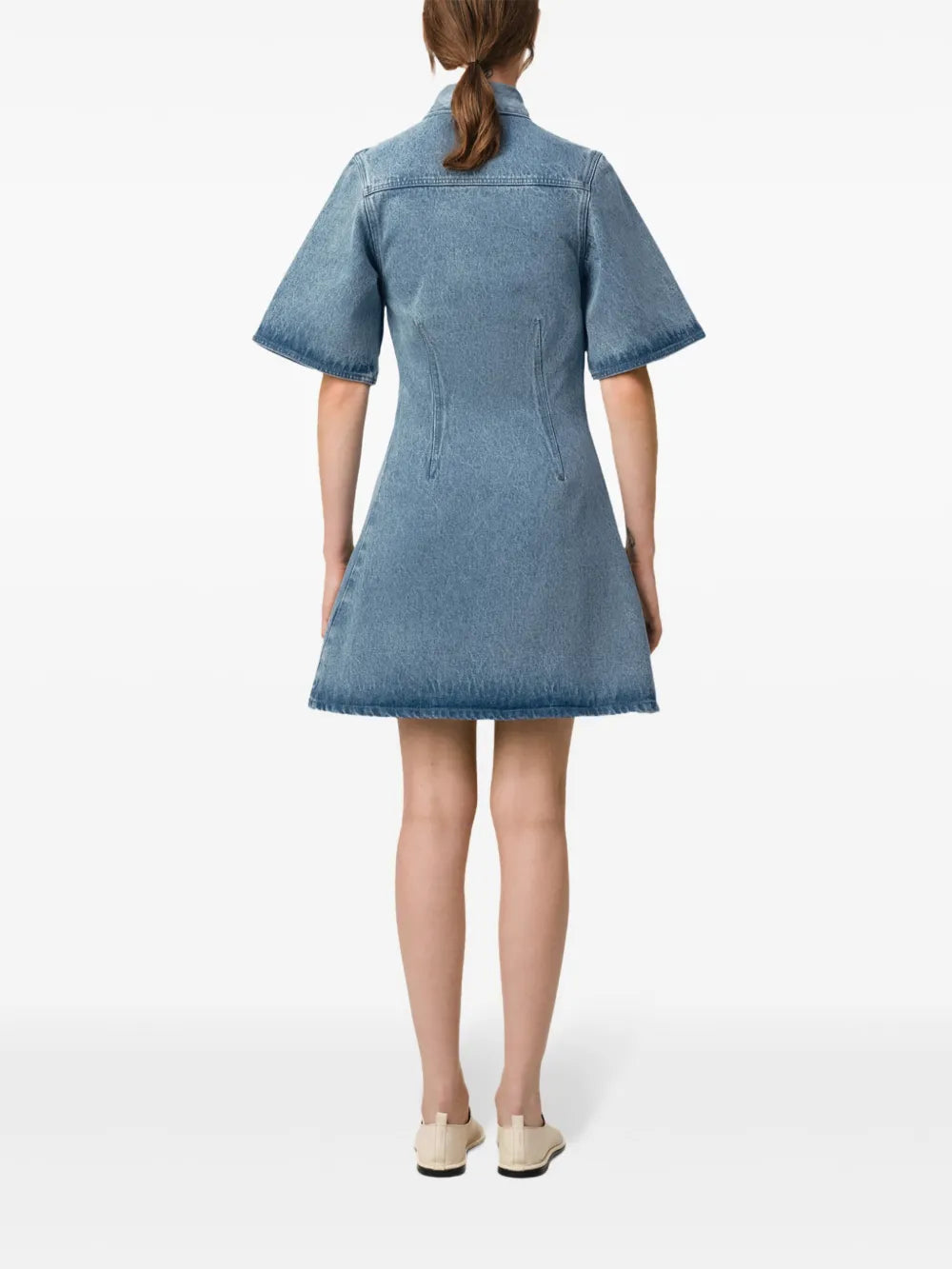 denim dress, AMI Paris, shirt dress, blue dress, Spring-Summer 2025