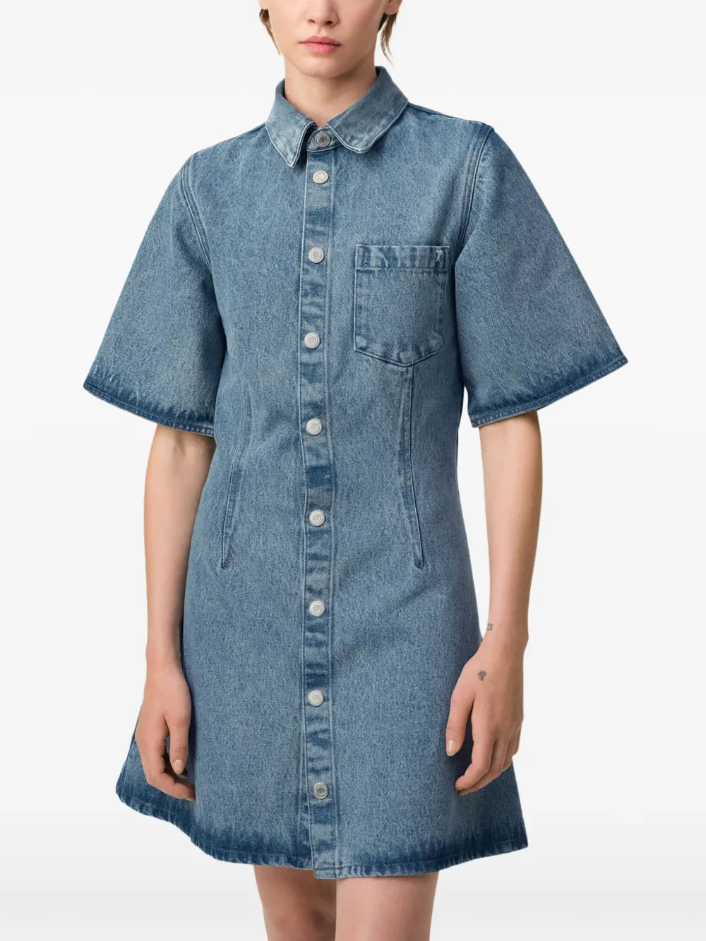 denim dress, AMI Paris, shirt dress, blue dress, Spring-Summer 2025