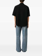 oversized shirt, Ami Paris shirt, black shirt, contemporary fashion, cotton shirt