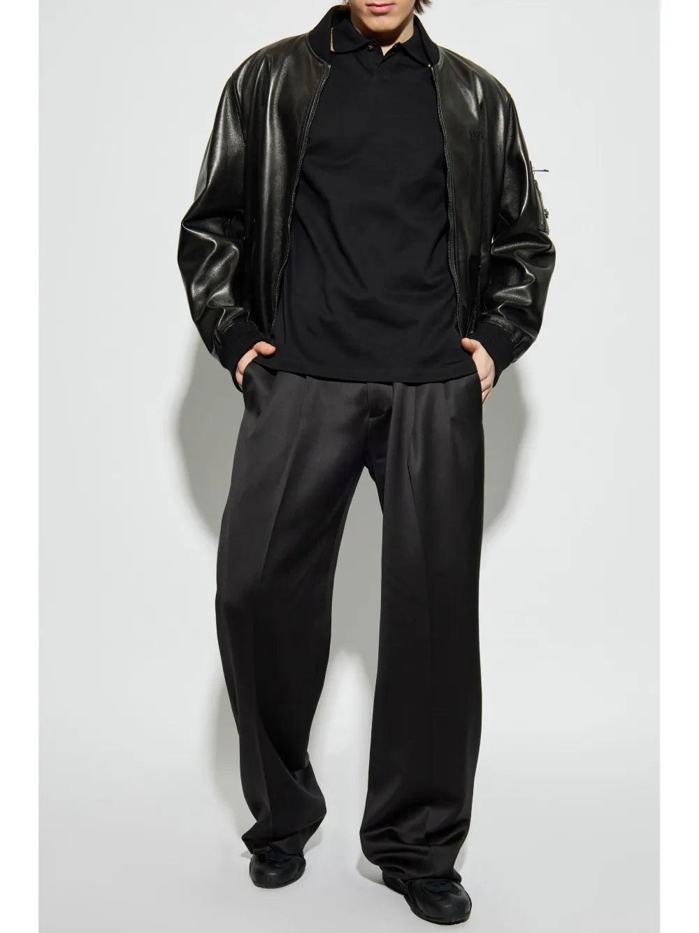 Black Polo, Gold Details Polo, Quality Cotton Polo, Spring-Summer 2025, Ribbed Collar Polo