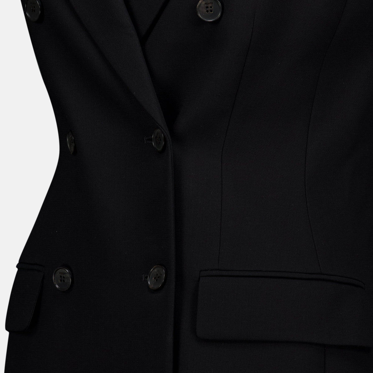 Black Silk Cady Sleeveless Coat Dress