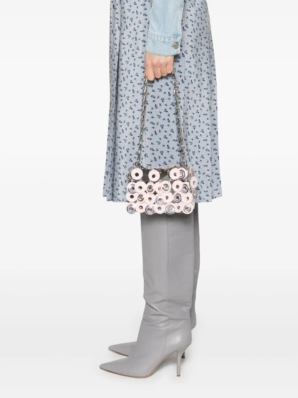 Sparkle handbag, rose violet bag, stylish accessory, modern handbag, polyester bag