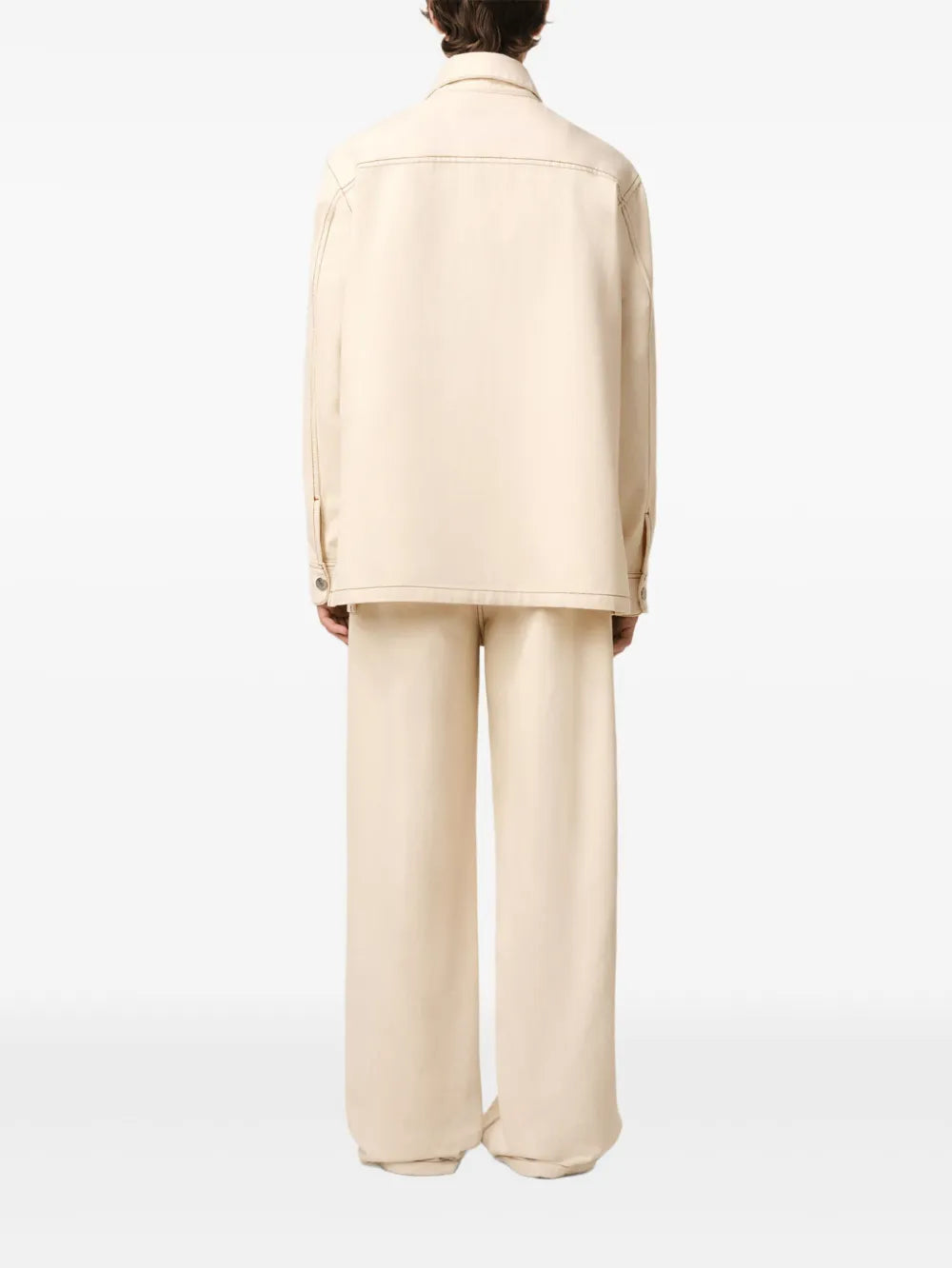 beige denim shirt, Ami de Coeur, classic collar shirt, men's denim wear, Spring-Summer 2025 collection