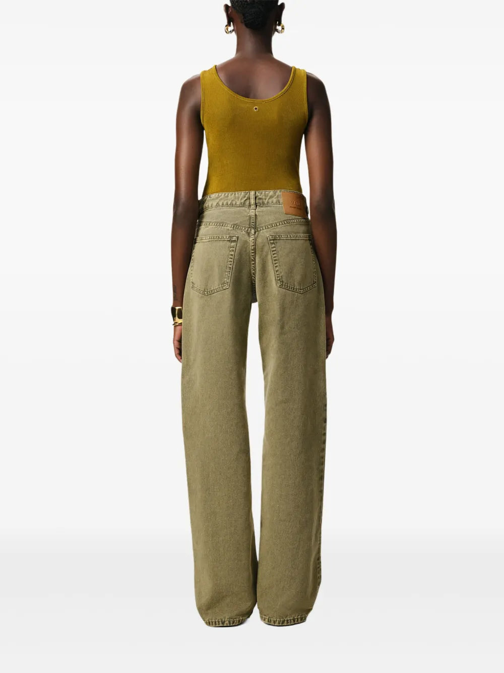 Kaki Weite Beinform Jeans