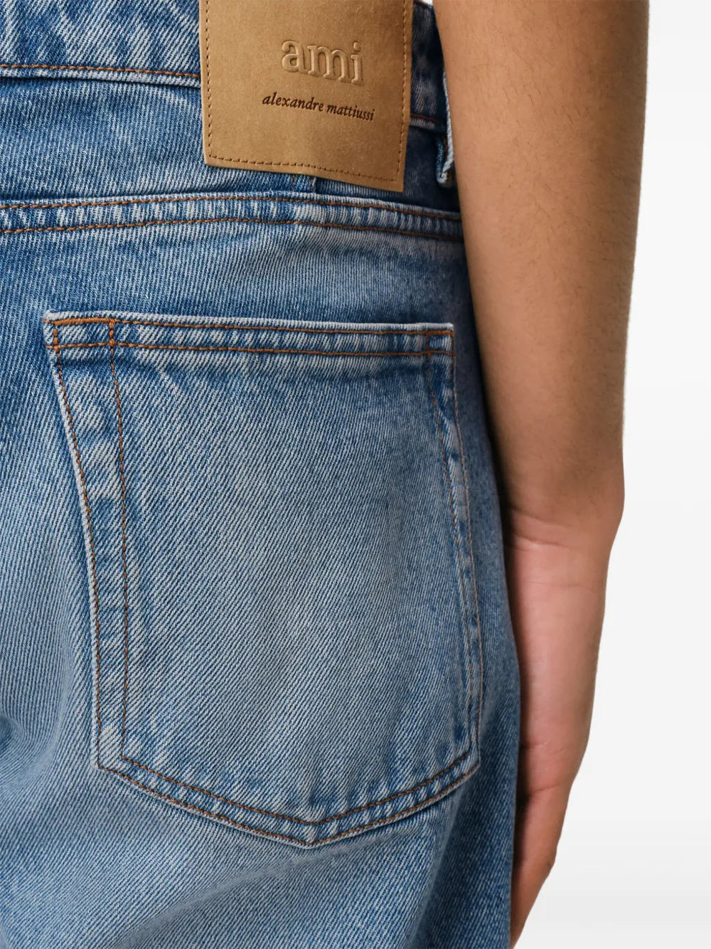 Image of Denim Straight Jeans by Ami PARIS for Men - Season Spring-Summer 2025 - Detail View 9