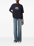 Ami Paris T-shirt, navy T-shirt, oversized T-shirt, cotton T-shirt, unisex fashion