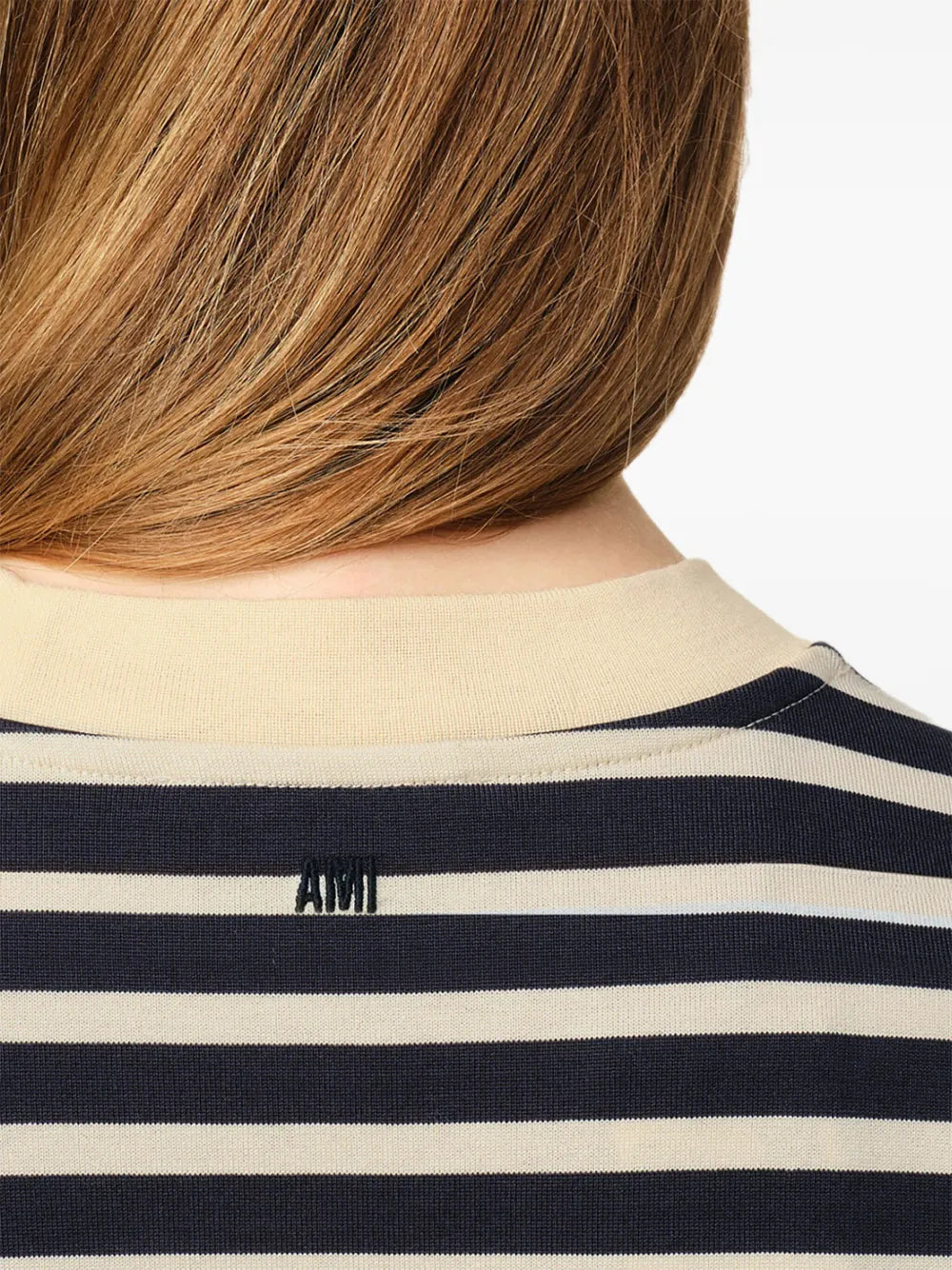 striped t-shirt, AMI PARIS, cotton shirt, oversized fit, casual wear