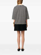 striped t-shirt, AMI PARIS, cotton shirt, oversized fit, casual wear