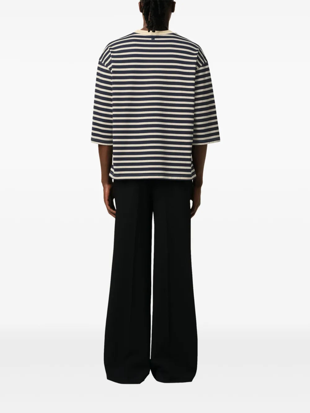 striped t-shirt, AMI PARIS, cotton shirt, oversized fit, casual wear
