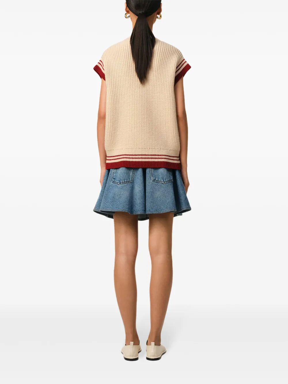 Sleeveless Ribbed Knit Pullover