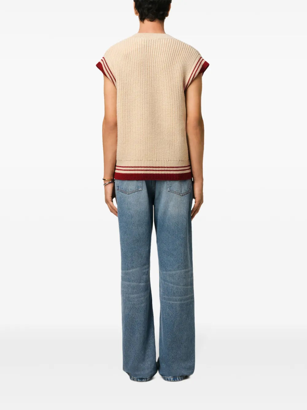 Sleeveless Ribbed Knit Pullover