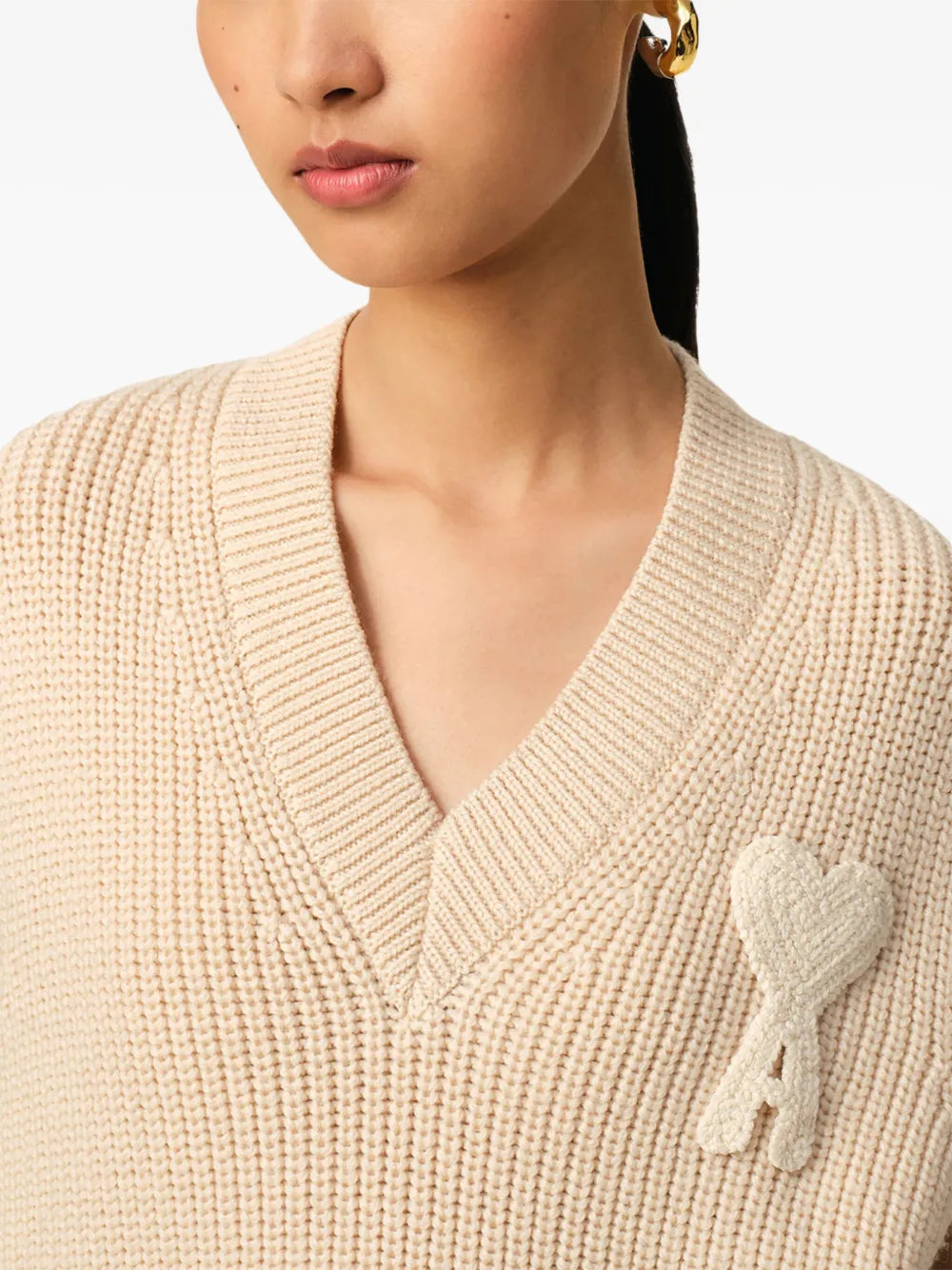 Sleeveless Ribbed Knit Pullover