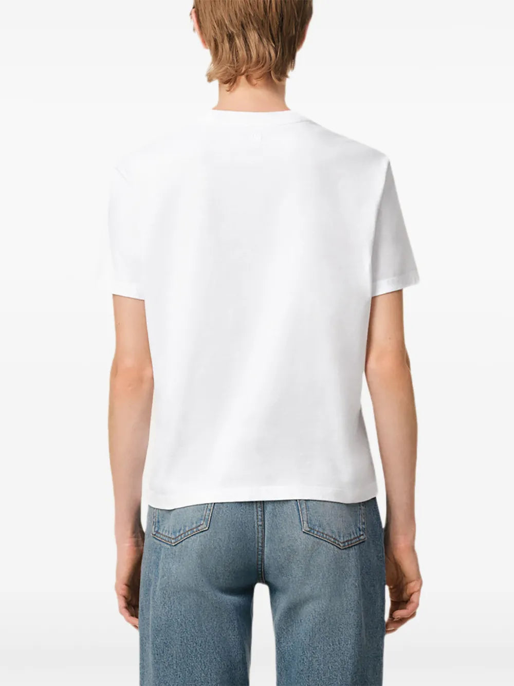 AMI Paris, White T-shirt, Red Heart logo, Luxury clothing, Casual elegance