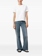 AMI Paris, White T-shirt, Red Heart logo, Luxury clothing, Casual elegance