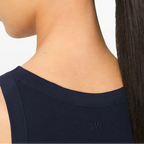 navy tank top, ribbed top, cotton tank, heart logo, casual wear