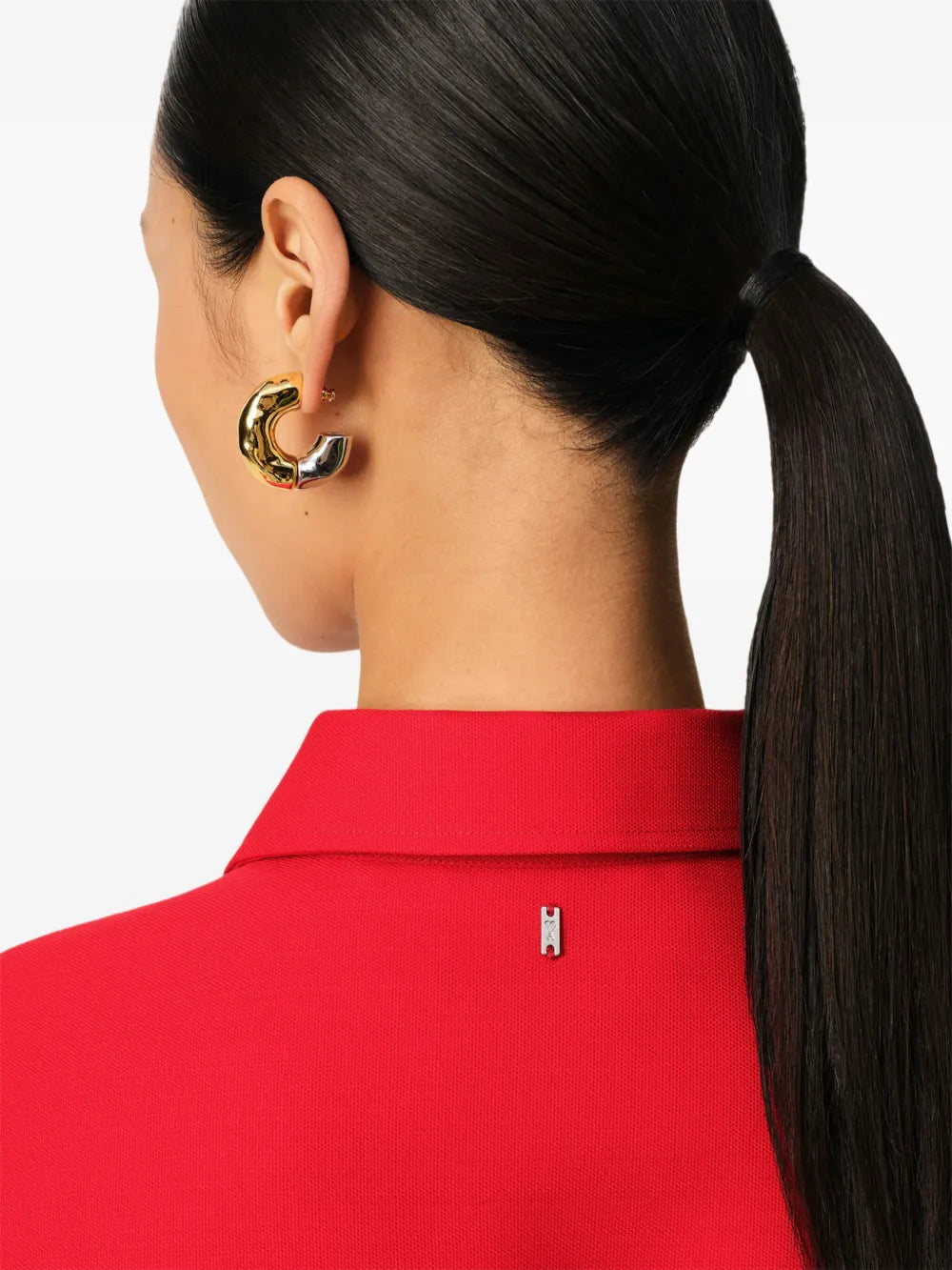 빨간 울 셔츠 드레스