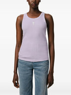 ribbed tank top, lilac top, summer fashion, cotton tank, casual wear