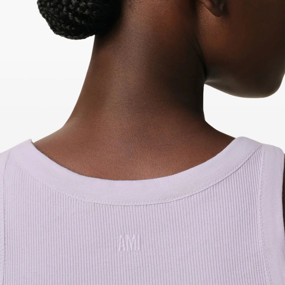 ribbed tank top, lilac top, summer fashion, cotton tank, casual wear