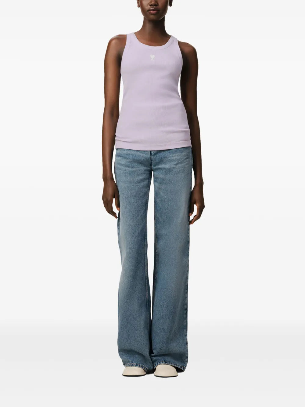 ribbed tank top, lilac top, summer fashion, cotton tank, casual wear