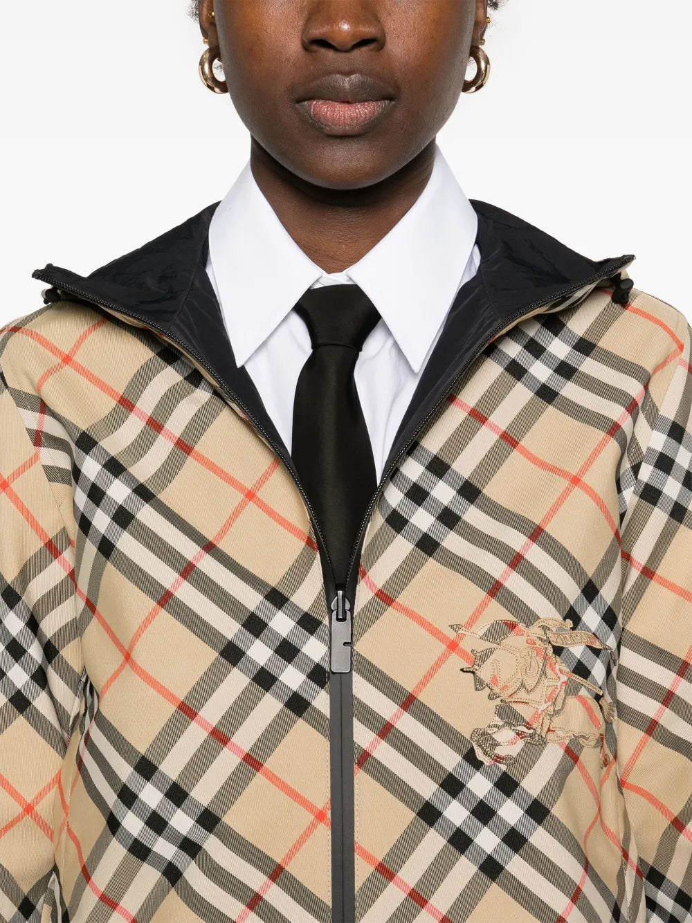 Reversible Plaid Windbreaker Jacket