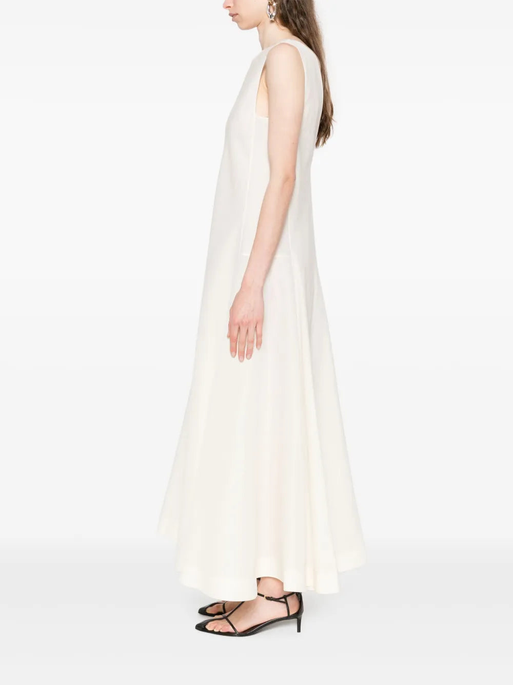 Khaite Mellie Dress in Natural Silk Organza - Prints/Patterns Designer Dress