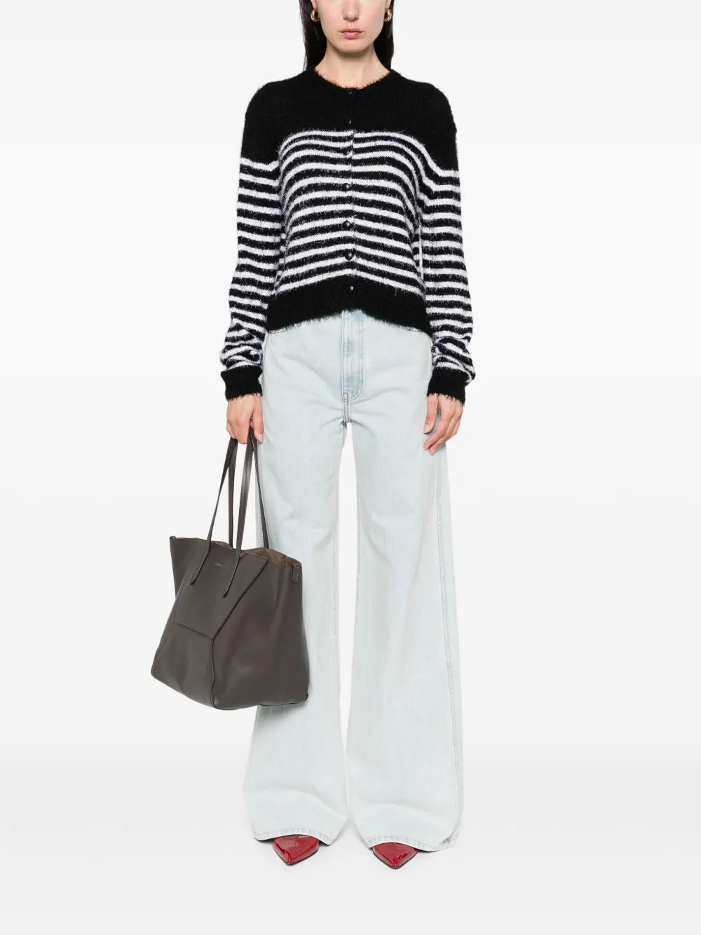 denim jeans, high-waisted jeans, straight cut jeans, five-pocket denim, Khaite jeans