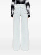 denim jeans, high-waisted jeans, straight cut jeans, five-pocket denim, Khaite jeans