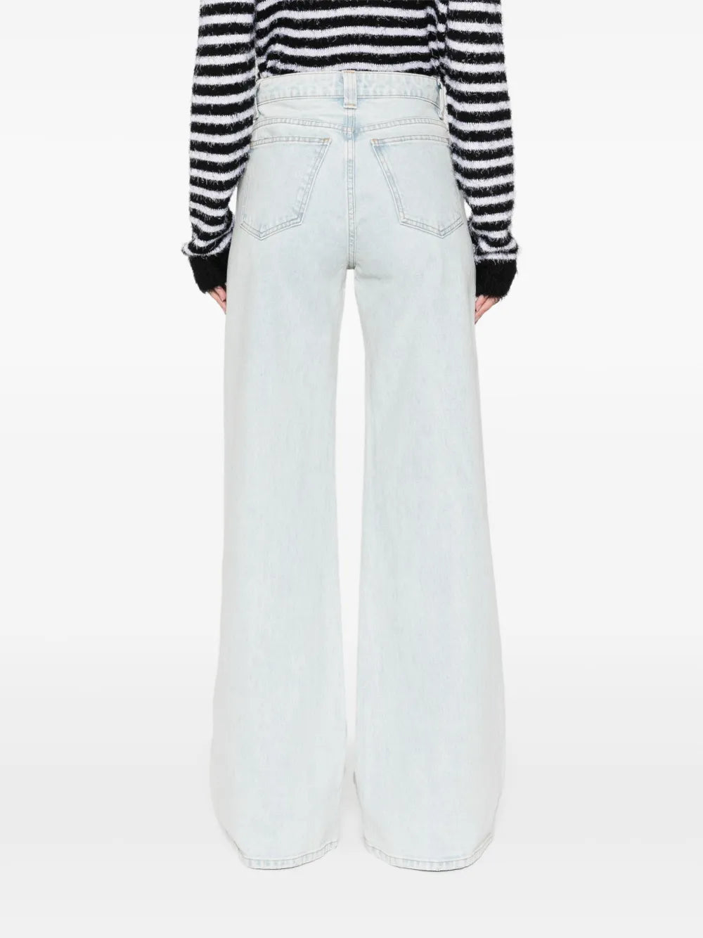 denim jeans, high-waisted jeans, straight cut jeans, five-pocket denim, Khaite jeans