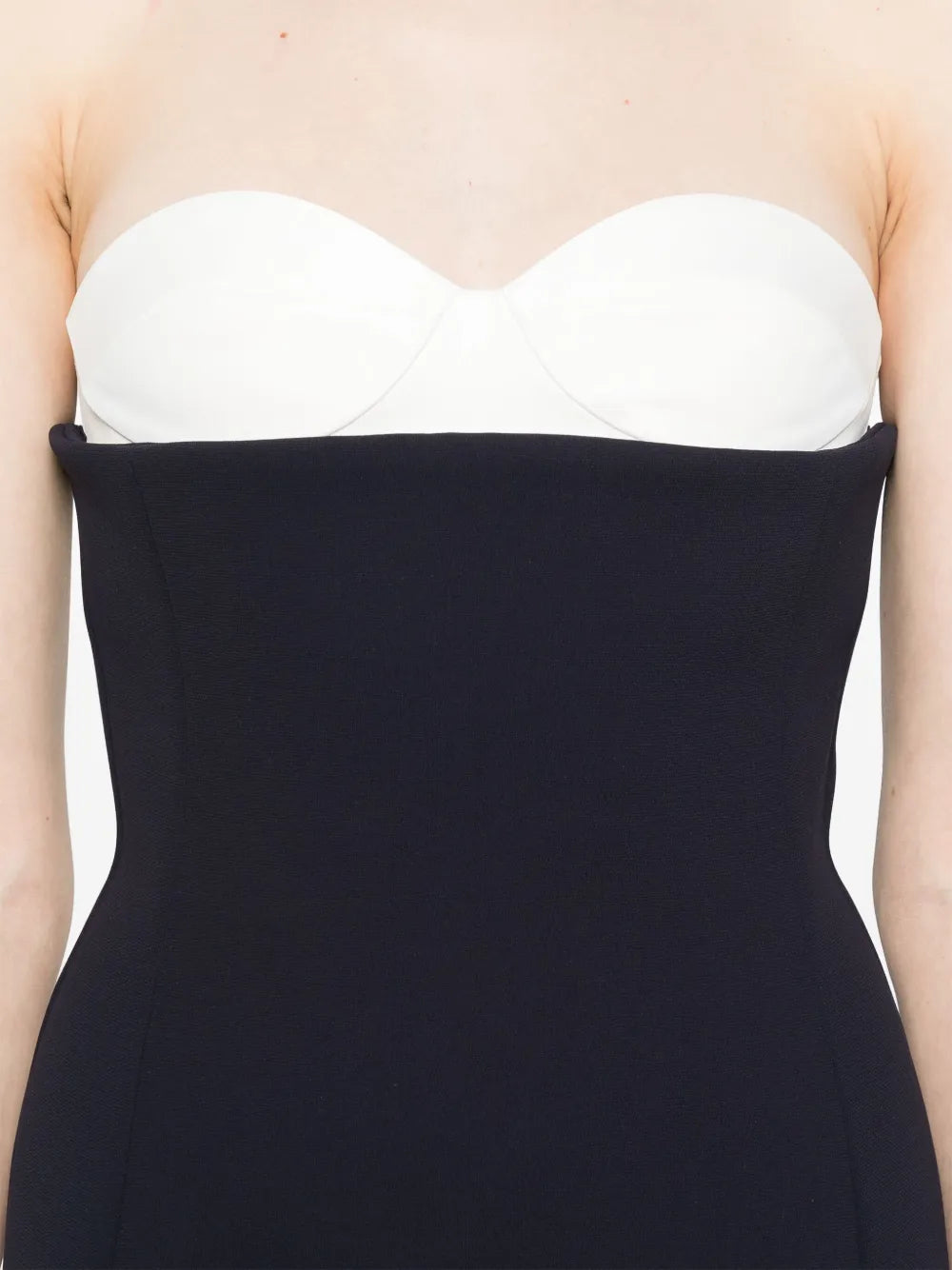 Khaite dress, navy blue dress, luxury ready-to-wear, crêpe fabric, elegant dress